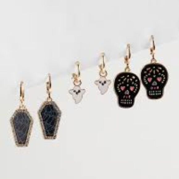 Torrid Skull Mini Hoop Set - New - Picture 1 of 4